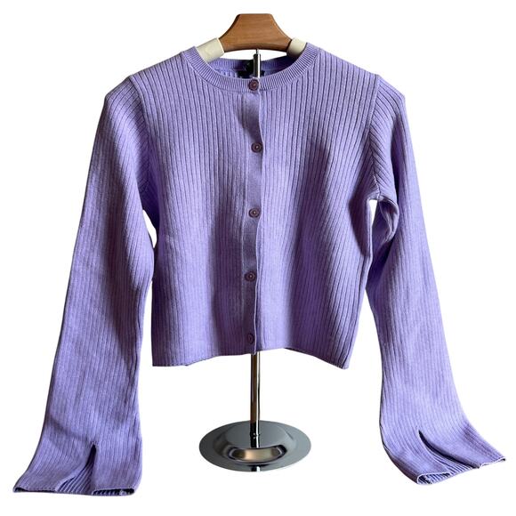 Wild Fable Women's Lavender Button-Front RibbedCardigan - Size Small - NWT - Picture 1 of 8